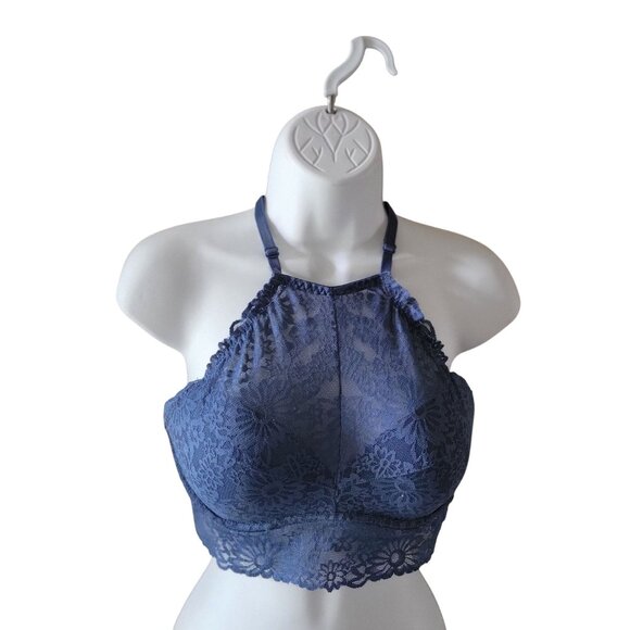 PINK Victoria's Secret Wildflower Lace Bralette Halter Neck Design Push Up -M - Picture 8 of 11